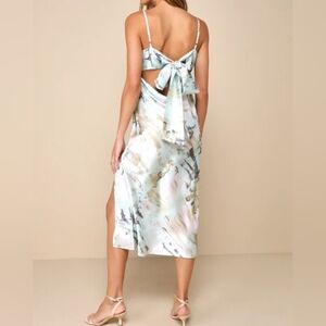 NWT Ideal Moment Satin Tieback Mid Dress